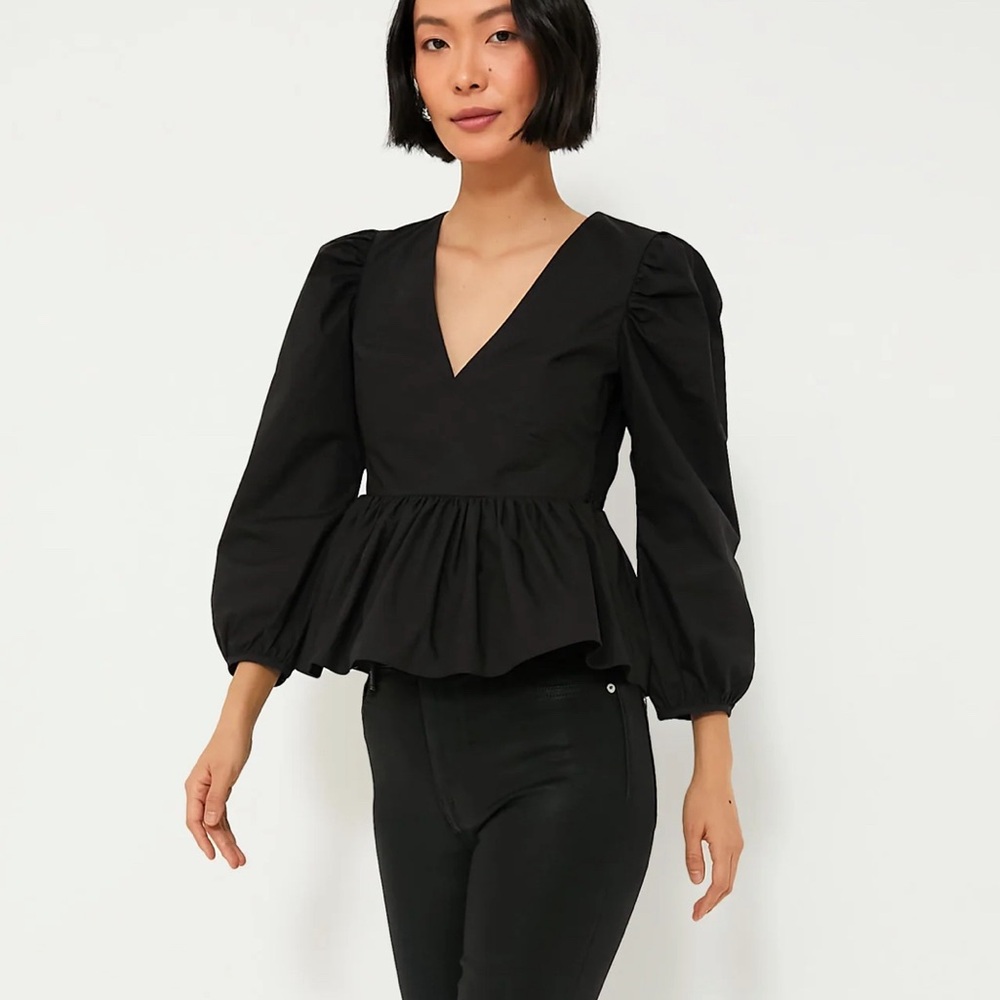 Tuckernuck Hyacinth House Black Puff Sleeve Elaina Blouse